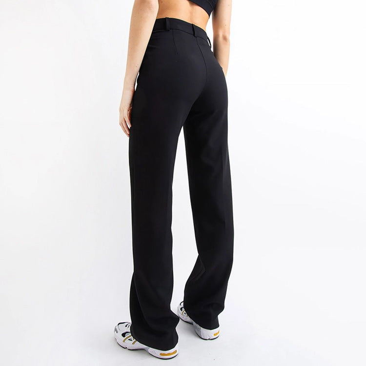 Pantalones rectos ajustados flexible