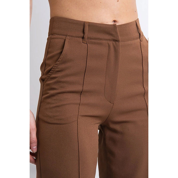 Pantalones rectos ajustados flexible