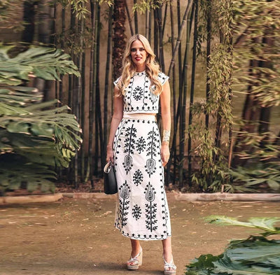 Camilla - Conjunto estampado Top y Falda