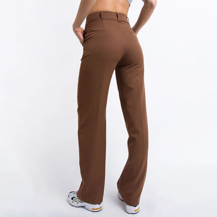 Pantalones rectos ajustados flexible