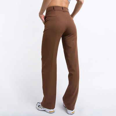 Pantalones rectos ajustados flexible