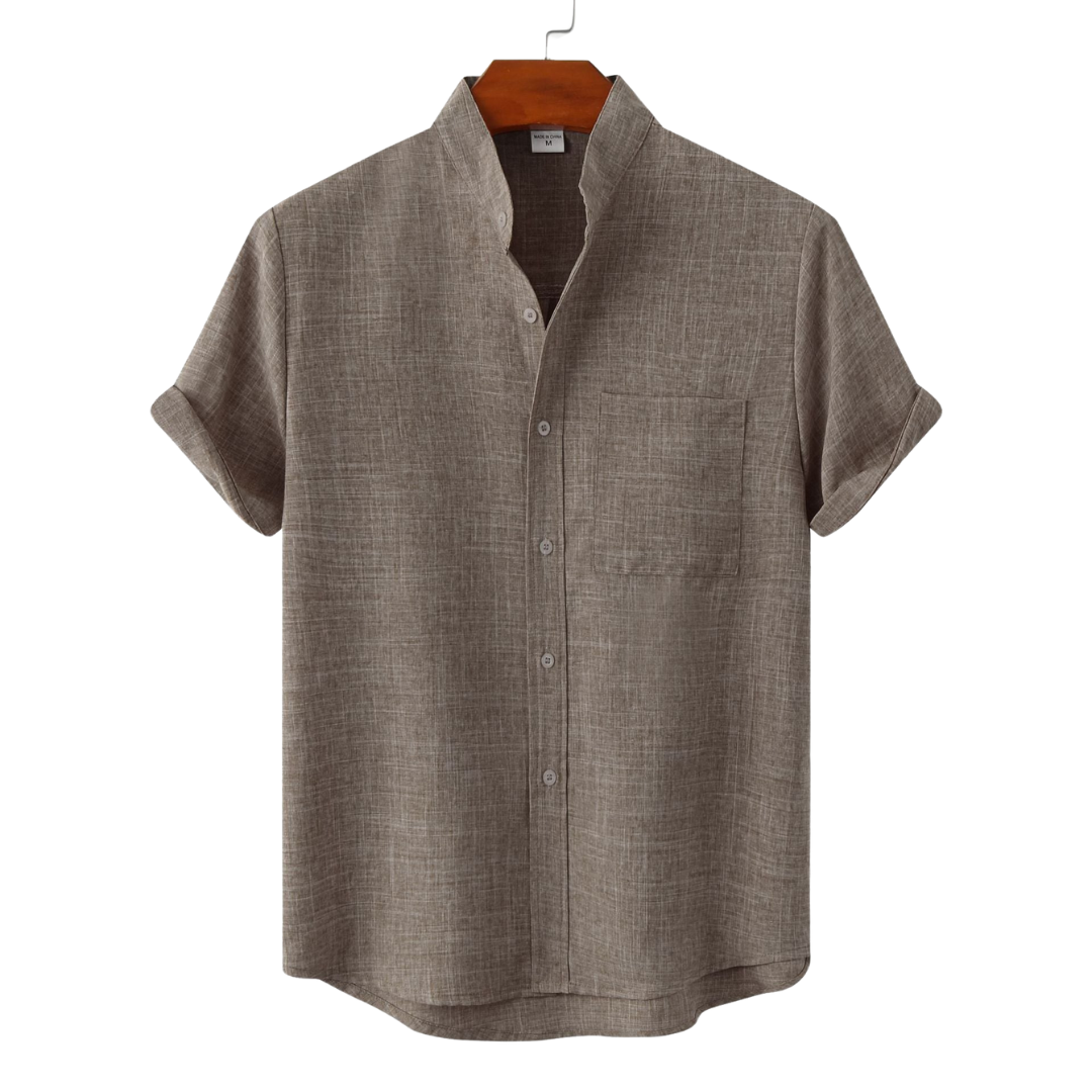 Lenoir™ | Camisa de algodón lisa con botones