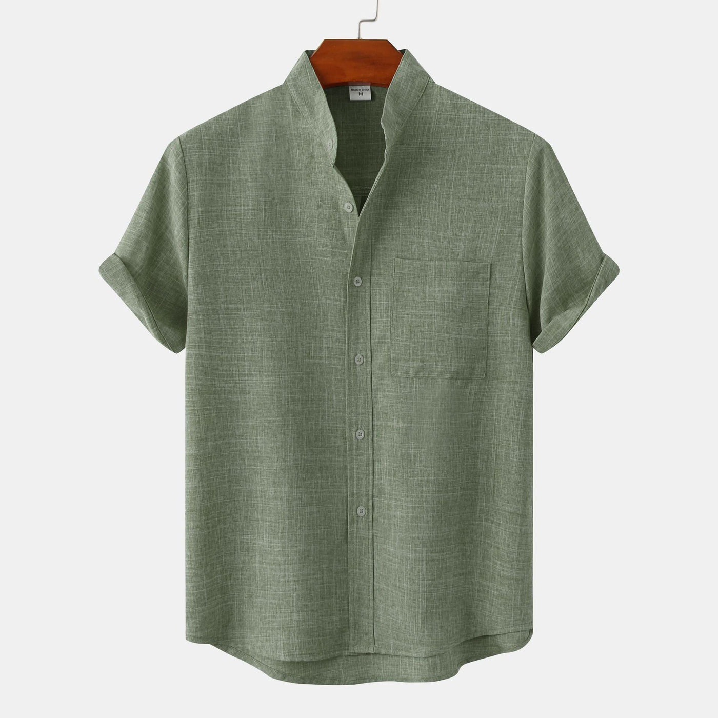 Lenoir™ | Camisa de algodón lisa con botones