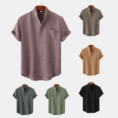 Lenoir™ | Camisa de algodón lisa con botones
