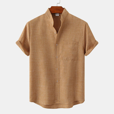 Lenoir™ | Camisa de algodón lisa con botones