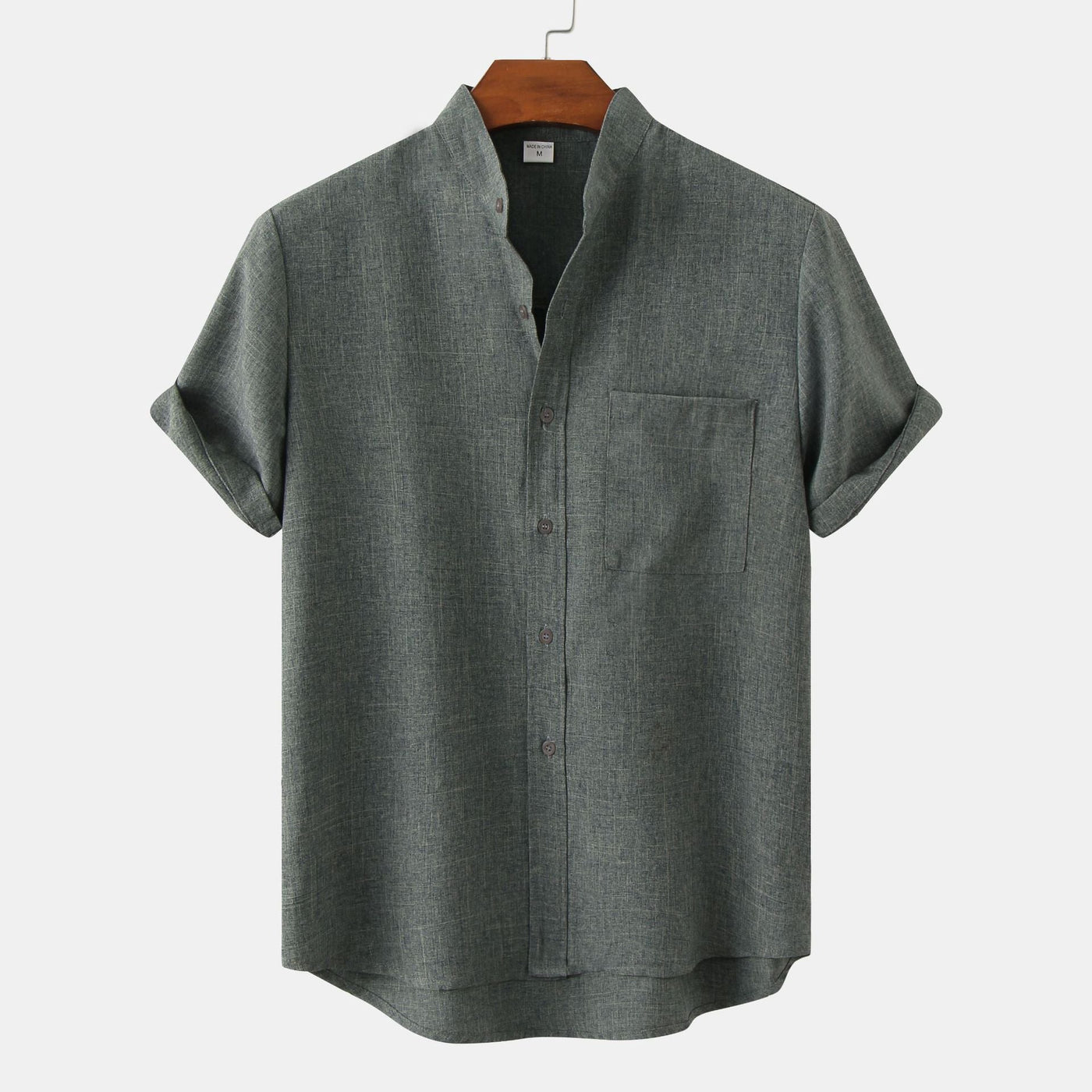 Lenoir™ | Camisa de algodón lisa con botones