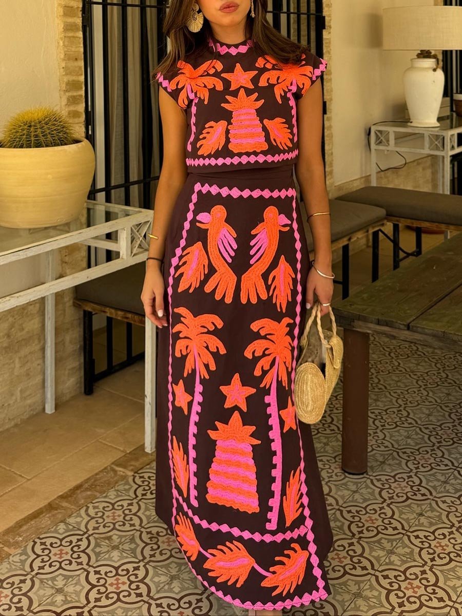 Katia - Conjunto estampado Top y Falda